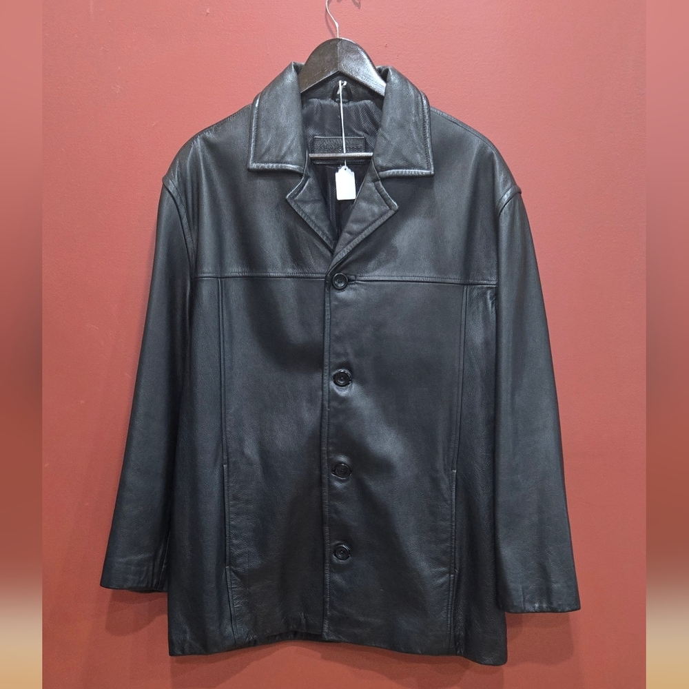 Vintage leather topcoat by John Ashford